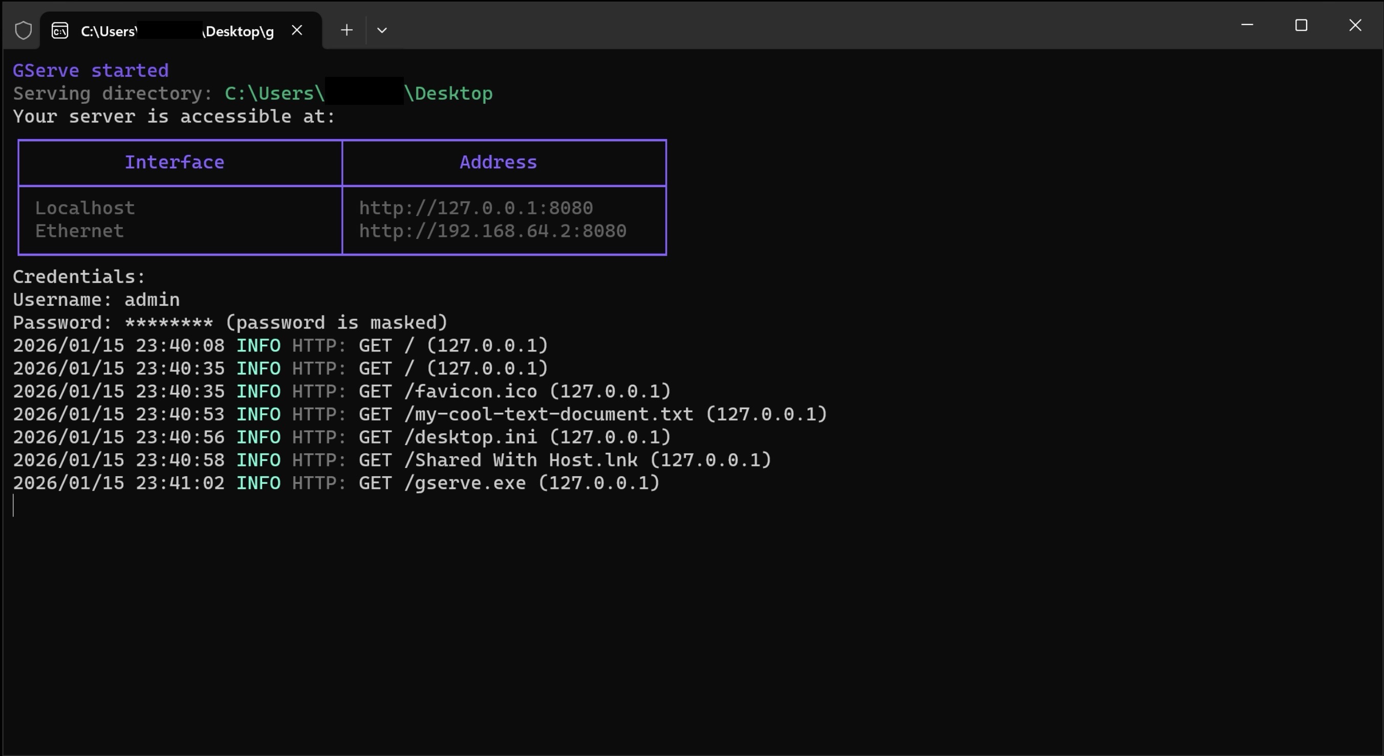 Скриншот работы приложения